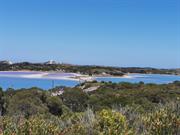 View from Vlamingh Lookout; Oliver Hill Battery, Wadjemup Lighthouse, Causeway
